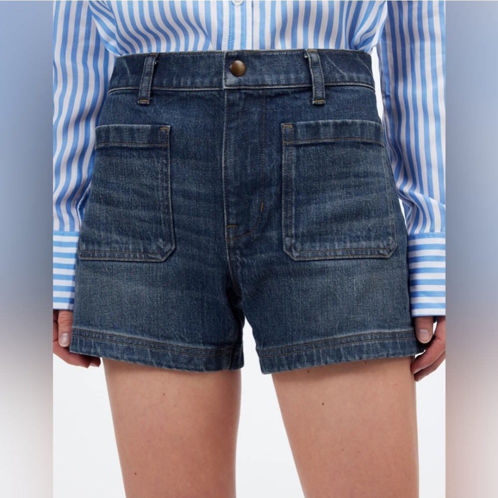 NWT Madewell The Denim Emmett Short: Patch Pocket Edition Archbald Wash size 23